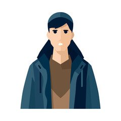 Sticker - Young adult man standing, avatar icon