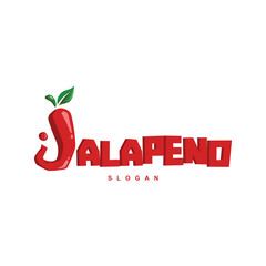 Wall Mural - Creative letter J jalapeno hot chili logo design vector lettering