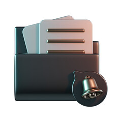 Wall Mural - Folder Notification Alert 3D Icon