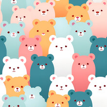 Pattern With Teddy Bear,AI Generated ,