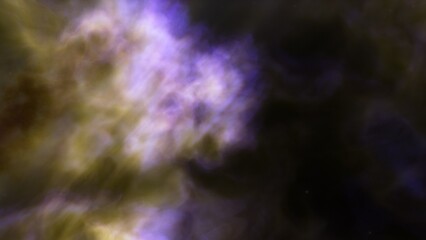nebula gas cloud in deep outer space, science fiction illustration, colorful space background with stars 3d render
