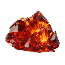 Amber Stone Isolated On Transparent Background Cutout