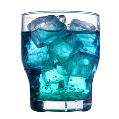 glass of ice isolated on transparent background cutout