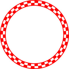 Red and white checkered circle  vector illustration