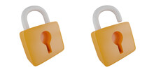 Door Lock 3d Element  Set,lock Key Icon