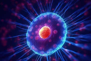 Wall Mural - atomic nucleus electrons neutrons protons. model shows that an atom is mostly empty space, with elec