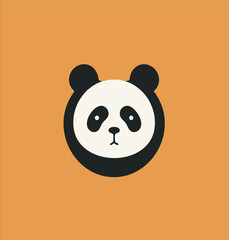 Wall Mural - panda head mascot logo vector design for badge, emblem or printing