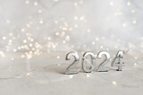 Fototapeta  - 2024 text background. New year and business concept strategy.