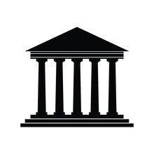 Architecture Greek Building Symbol. Ancient Monument Icon. University Icon. Bank Icon.