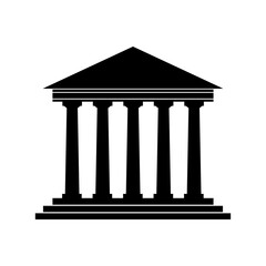 Architecture greek building symbol. ancient monument icon. University Icon. Bank Icon.