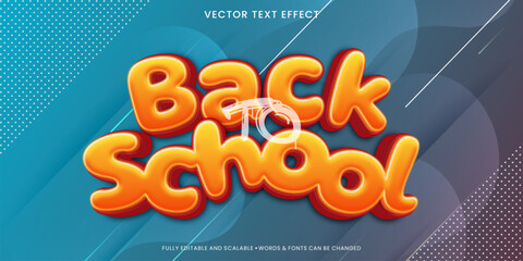 Back to school bold text editable 3d style text tittle