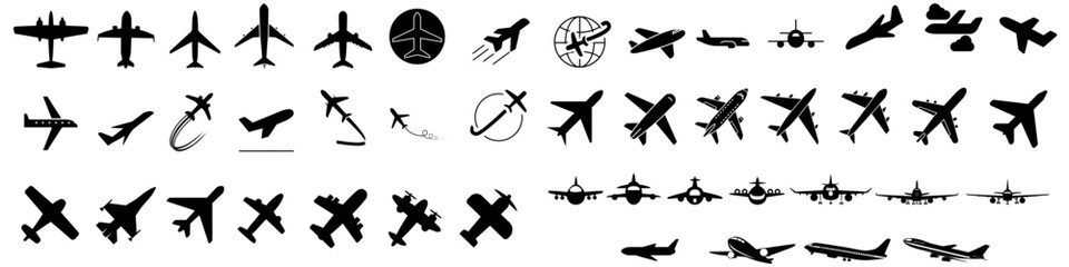 aircraft icon vector set. airplane illustration sign collection. plane symbol or logo.