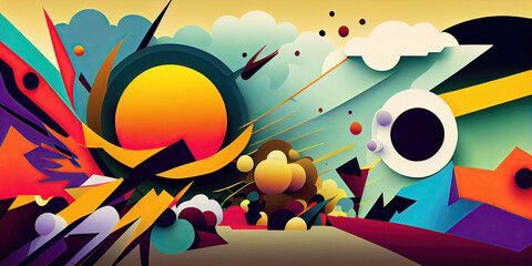 Wall Mural - abstract vibrant modern style wallpaper background