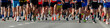 © sports photos - legs group of runners men and women run marathon race, panoramic view sports event