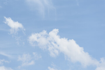 White cloud on the blue sky at a beautiful time of the day