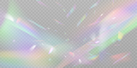 Leinwandbilder - A cluster of colors, bright rays of the spectrum. Glare on a lens, glass, jewelry, or gemstone. The superimposition of the rainbow effect, the refraction of light by a crystal prism. Realistic diamond