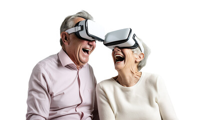 old couple with VR goggles