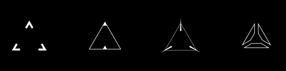 Wall Mural - cyberpunk style triangle aim set. cyber targets, aims, sights, and crosshairs. a pack of gui futuris