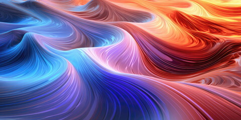 Thermal flow of elements. abstract background. red and blue swirls. Hand edited Generative AI.