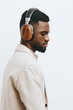 headphones man background american emotion portrait dj guy african music black fashion sunglasses