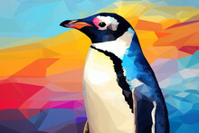 Generative AI.
Wpap Style Abstract Background, A Penguin