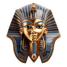 Egyptian Farao Mask On Transparent Background Isolated Png.Generated With AI