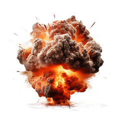 Wall Mural - Isolated background warhead explosion.PNG file.Generated with AI.