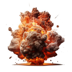 Poster - Isolated background warhead explosion.PNG file.Generated with AI.