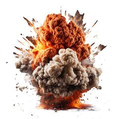 Poster - Isolated background warhead explosion.PNG file.Generated with AI.
