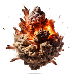 Poster - Isolated background warhead explosion.PNG file.Generated with AI.