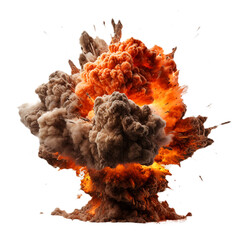 Poster - Isolated background warhead explosion.PNG file.Generated with AI.