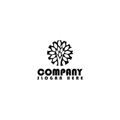 Canvas Print - Tree company logo icon template illustration design isolated on white background