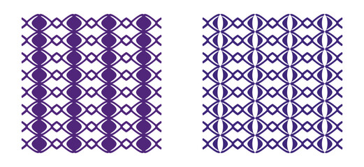 Wall Mural - Set of decorative patterns. Collection of purple patterns
