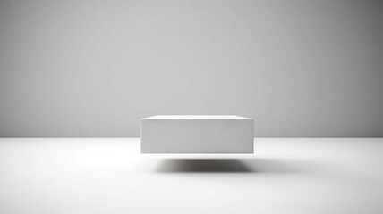 Wall Mural - the podium is white levitating in space. generative ai