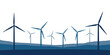 © krissikunterbunt - windmills silhouette wind power energy concept isolated on transparent vector illustration EPS10