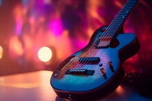 Electric Guitar On Colored Background