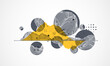 © Alex - Modern science technology abstract background using circle shapes. Wireframe spot surface illustration.