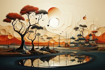 Wall Mural - World Philosophy Day, abstract illustration generative ai