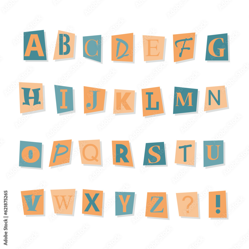 Print Out Ransom Letters Cut out ransom vector letters alphabet. Blackmail or Ransom Kidnapper ...