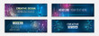 © arthead - Technology, medicine, science, engineering, artificial intelligence. High-tech computers concept. Futuristic banner template set. Modern hi-tech design for websites and social networks.