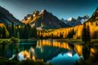 © abdur - lake in the mountains generated by AI technology