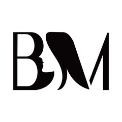 Wall Mural - beauty logo with letter B M