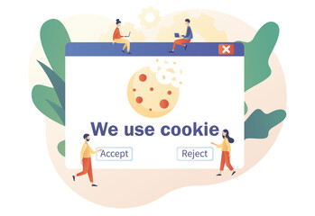Wall Mural - we use cookies policy notification pop up. confidential information. protection of personal informat