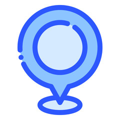 Poster - pin location icon in bluetone style