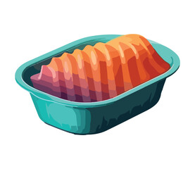 Sticker - Gourmet dessert in blue pottery bowl illustration