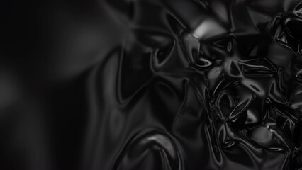 Wall Mural - 3d Abstract black wavy liquid background.