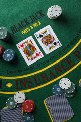 Concept of gambling, Poker gambling game, accessories for poker