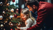 © PHdJ - Father and Daughter at Christmas Tree, decorating