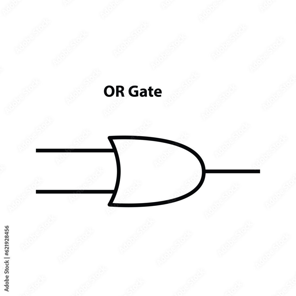OR gate. electronic symbol. Illustration of basic circuit symbols ...
