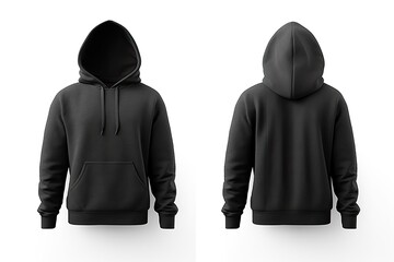 black hoodie jacket mockup. black hoodie jacket on a white background